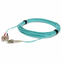 AddOn 0.3m SC to LC Aqua OM4 Duplex OFNR (Riser-Rated) Fiber Patch Cable