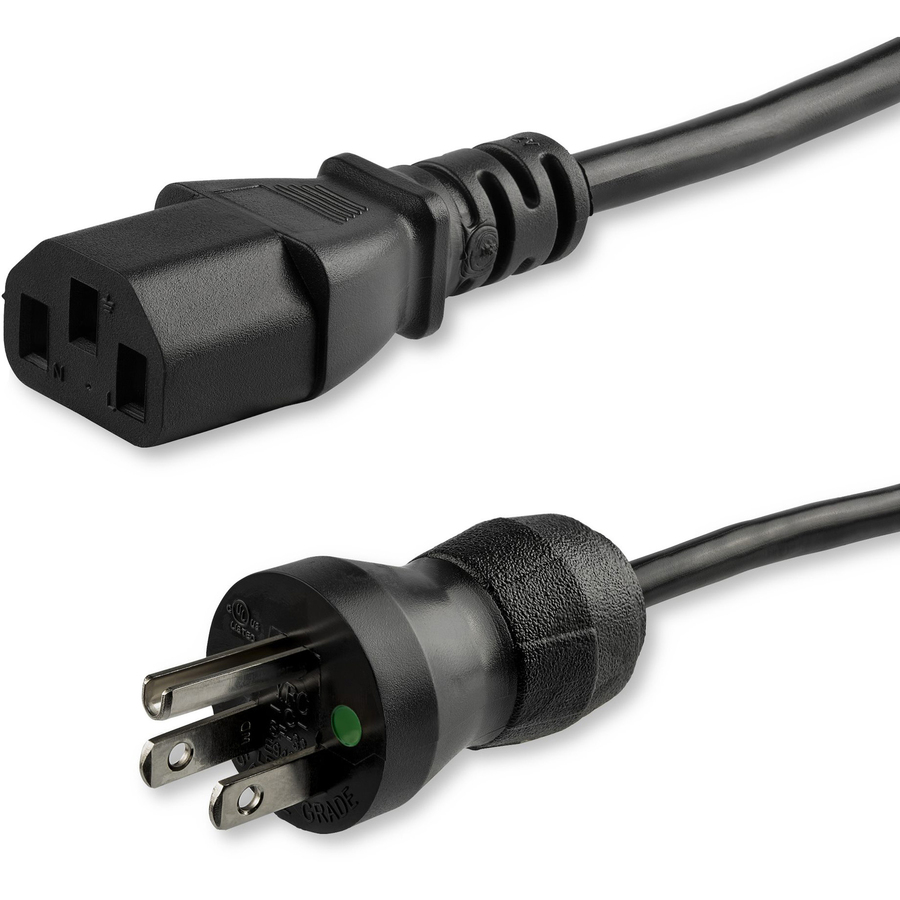 StarTech 15ft (4.5m) Hospital Grade Power Cord, 18AWG, NEMA 5-15P to C13, 10A 125V, Green Dot Medical Power Cable, Monitor Power Cable