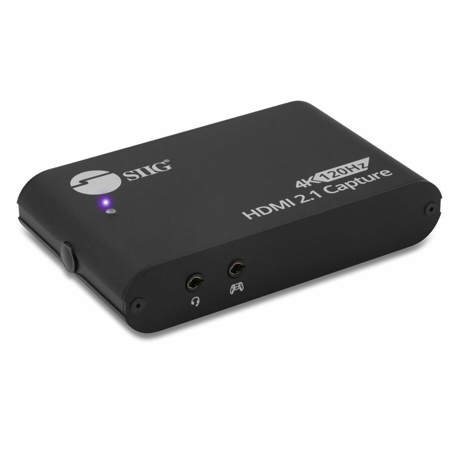SIIG 4K120Hz HDMI 2.1 Capture Device for Gaming and Streaming - 4K60Hz Capture - 4K 120Hz/144Hz Loopout - USB-C 10Gbps - TAA Compliant