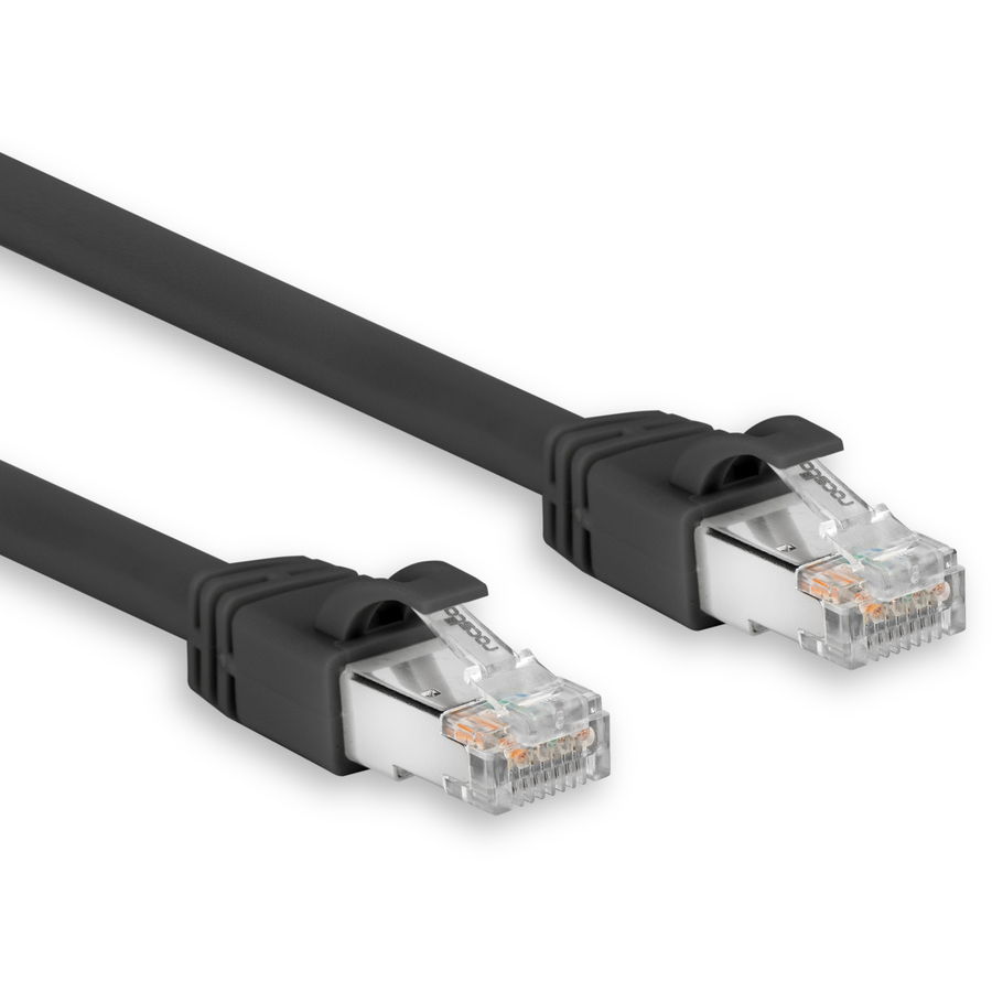 Rocstor Cat.6a Patch Network Cable - 100 ft Category 6a Network Cable for Network Device, PoE-enabled Device, VoIP Device, Switch, Surveillance Camera, Server, Router, Patch Panel, Modem, Hub - First End: 1 x RJ-45 Network - Male - Second End: 1 x RJ-45 Network - Male - 10 Gbit/s - Patch Cable - Shielding - Silver, Gold Plated Contact - CM - 24 AWG - Black