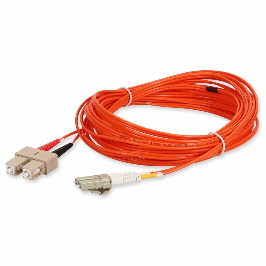AddOn 3m SC to LC Orange OM1 Duplex OFNR (Riser-Rated) MMF (Multi Mode) Fiber Patch Cable, 62.5/125