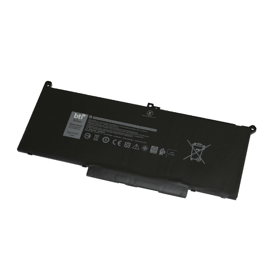 BTI F3YGT-BTI 7.6V 60WHR LI-ION BATTERY 0DM3WC, 2X39G, F3YGT, 0F3YGT, 451-BBYE, KG7VF, 0F3YGTY, DM3WC, MYJ96, 0MYJ96, DM6WC, V4940 LATITUDE 7280, LATITUDE 7480, LATITUDE 7290, LATITUDE 7380, LATITUDE 7390