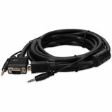 AddOn 5-Pack of 15ft VGA Male to VGA Male Black Cables Which Includes 3.5mm Audio Port For Resolution Up to 1920x1200 (WUXGA)
