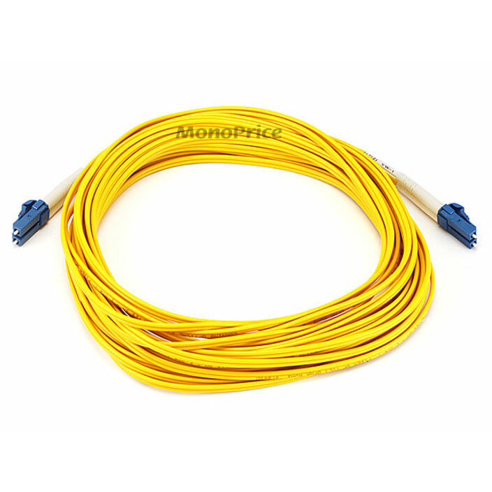 Monoprice Fiber Optic Cable, LC/LC, Single Mode, Duplex - 10 meter (9/125 Type) - Yellow