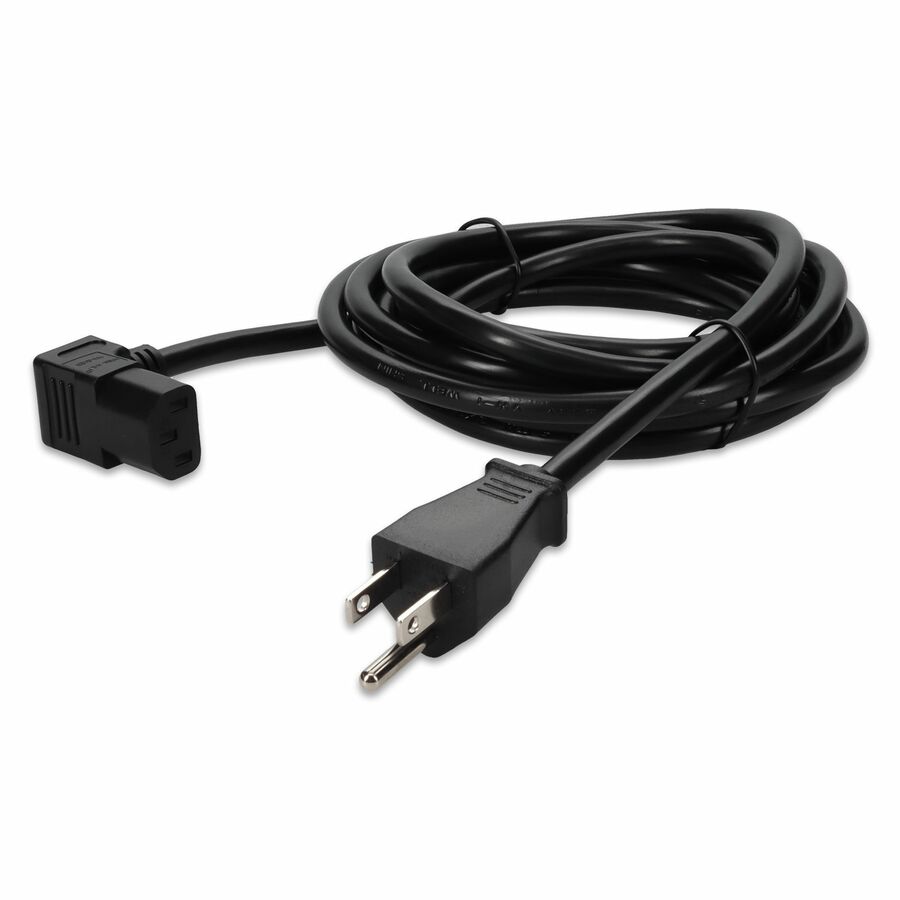 AddOn 10ft NEMA 5-15P to Down Angle C13 18AWG 100-250V Power Cable
