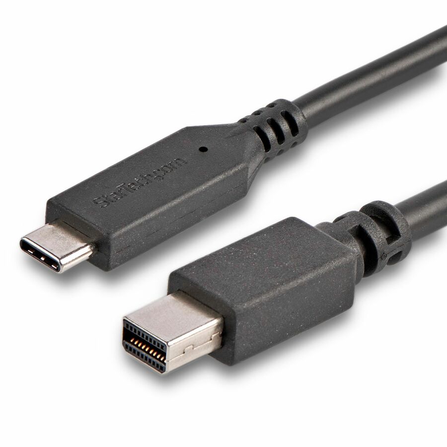 StarTech.com 6 ft. / 1.8 m USB-C to Mini DisplayPort Cable - 4K 60Hz - Black - USB 3.1 Type-C to Mini DP Adapter Cable - mDP Cable - USB-C to Mini DisplayPort cable and adapter in one - USBC to mDP cable supports resolutions up to 4K 60Hz - Black cable matches your black USBC Ultrabook or laptop - mDP cable works with Thunderbolt 3 ports and USB C ports that support DP Alt Mode