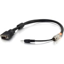 C2G 1.5ft RapidRun VGA (HD15) + 3.5mm Flying Lead - 1.50 ft Mini-phone/Proprietary/VGA A/V Cable for Audio/Video Device, Projector, Notebook, Interactive Whiteboard - First End: 1 x 15-pin HD-15 - Male - Second End: 1 x Mini-phone Stereo Audio - Male, 1 x Proprietary Connector Audio/Video - Shielding - Black