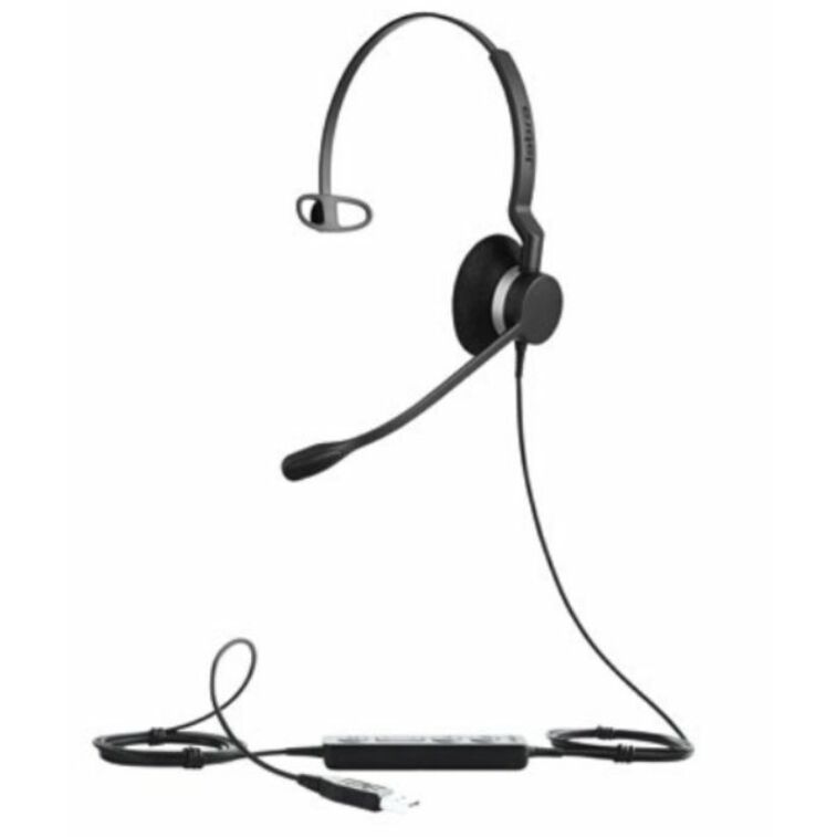 Jabra BIZ 2300 Headset - Mono - USB - Wired - 32 Ohm - 70 Hz to 16 kHz - Over-the-head - Monaural - Ear-cup - 7.71 ft Cable - Noise Cancelling Microphone - Noise Canceling