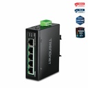 TRENDnet 5-Port Hardened Industrial Unmanaged Gigabit Switch; TI-PG50; 10/100/1000Mbps; DIN-Rail Switch; 4 x Gigabit PoE+ Ports; 1 x Gigabit Port; Gigabit Ethernet Network Switch; Lifetime Protection