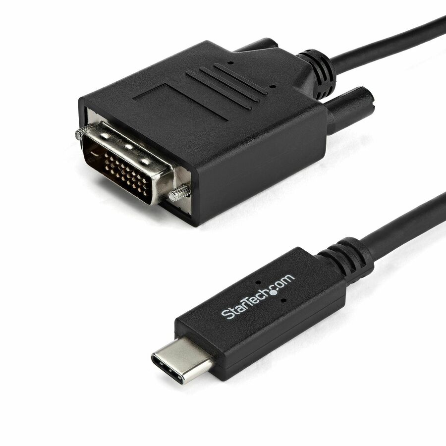 StarTech.com 6.6 ft / 2 m USB-C to DVI Cable - USB Type-C Video Adapter Cable - 1920 x 1200 - Black - 6.6 ft. / 2 m USB C to DVI cable and adapter in one - 1920 x 1200 DVI cable - Black 6.6 foot / 2 meter USB C to DVI adapter cable matches your black USBC Ultrabook or laptop - USB Type C to DVI cable works with Thunderbolt 3