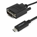 StarTech.com 6.6 ft / 2 m USB-C to DVI Cable - USB Type-C Video Adapter Cable - 1920 x 1200 - Black - 6.6 ft. / 2 m USB C to DVI cable and adapter in one - 1920 x 1200 DVI cable - Black 6.6 foot / 2 meter USB C to DVI adapter cable matches your black USBC Ultrabook or laptop - USB Type C to DVI cable works with Thunderbolt 3