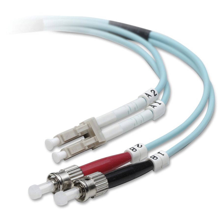 Belkin Fiber Optic Duplex Patch Cable - LC Male - ST Male - 32.81ft - Aqua