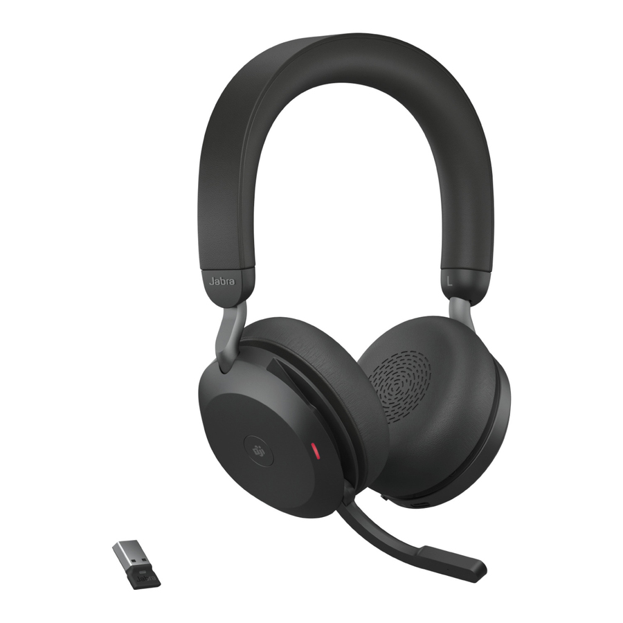 Jabra Evolve2 75 Wireless On-ear Stereo Headset - USB-A - For MS Teams - With Charging Stand - Black - Binaural - Ear-cup - 3000 cm - Bluetooth - 20 Hz to 20 kHz - MEMS Technology Microphone - Noise Cancelling