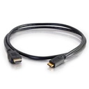 C2G 10ft 4K HDMI to HDMI Mini Cable with Ethernet - High Speed - 60Hz - M/M - 10 ft HDMI A/V Cable for Audio/Video Device, Smartphone, Tablet, Desktop Computer - First End: 1 x HDMI Male Digital Audio/Video - Second End: 1 x HDMI (Mini Type C) Male Digital Audio/Video - Supports up to 3840 x 2160