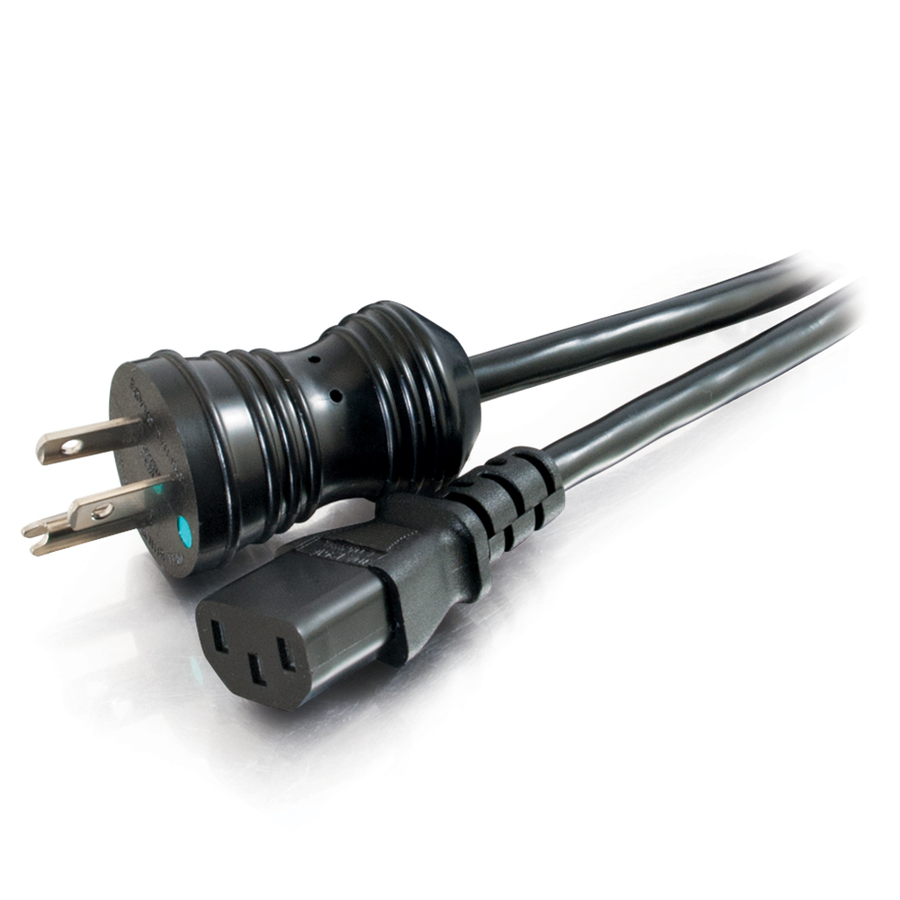 C2G 8ft 16 AWG Coiled Hospital Grade Power Cord (NEMA 5-15P to IEC320C13) - Black - For Computer, Monitor, Printer, Scanner - 125 V AC / 13 A - Black - 8 ft Cord Length - NEMA 5-15P / IEC 60320 C13