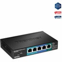TRENDnet 5-Port Gigabit PoE+ Powered EdgeSmart Switch With PoE Pass Through, 18W PoE Budget, 10Gbps Switching Capacity, Managed Switch, Wall-Mountable, Lifetime Protection, Black, TPE-P521ES - 5-Port Gigabit PoE+ Powered EdgeSmart Switch