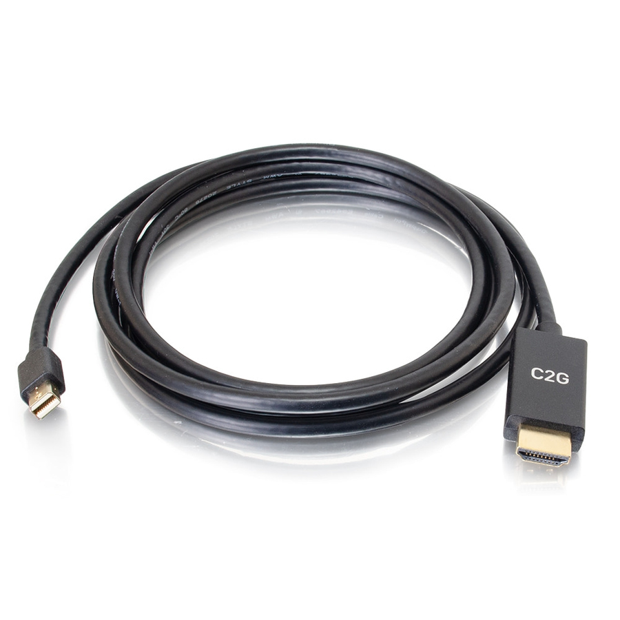 C2G 10ft Mini DisplayPort to HDMI Cable - Mini DP to HDMI Adapter - DisplayPort 1.2a HDMI 1.4b - 4K 30Hz - M/M