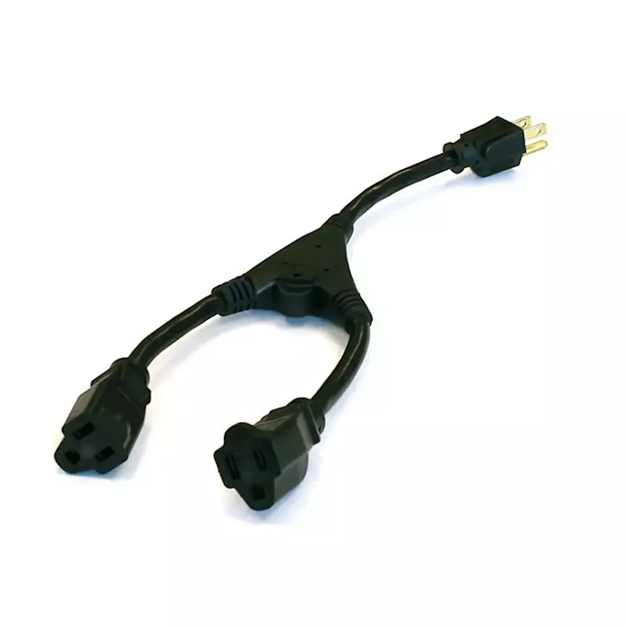 Monoprice Power Extension Cord - 125 V AC / 13 A - Black - 1.20 ft Cord Length - NEMA 5-15P / NEMA 5-15R