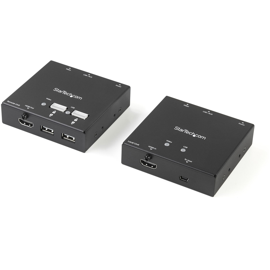 StarTech HDMI over CAT6 Extender with 4-port USB Hub, Remote HDMI over CAT5 or CAT6, 165 ft (50m), 1080p, TAA