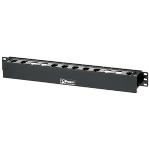 PANDUIT PatchLink Horizontal Cable Manager - Cable Manager - Black - 1U Rack Height x 19" Panel Width
