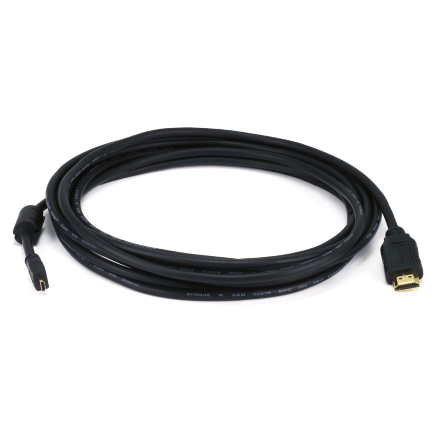 Monoprice Standard HDMI Cable with Ethernet and HDMI Micro Connector, 15ft