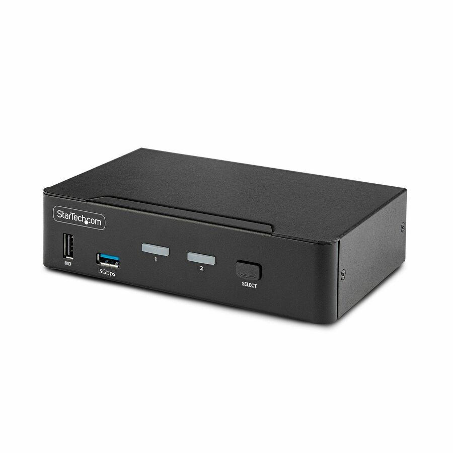 StarTech 2-Port DisplayPort 1.4 KVM Switch, 8K 60Hz / 4K 144Hz, 2x USB 3.0 Ports, 4x USB 2.0 Ports, Hotkey Switching, TAA Compliant