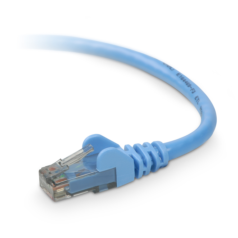 Belkin CAT6 Ethernet Patch Cable, RJ45, M/M - 15 ft Category 6 Network Cable for Network Device, Switch - First End: 1 x RJ-45 Network - Male - Second End: 1 x RJ-45 Network - Male - Patch Cable - Gold Plated Connector - Gold Plated Contact - Blue