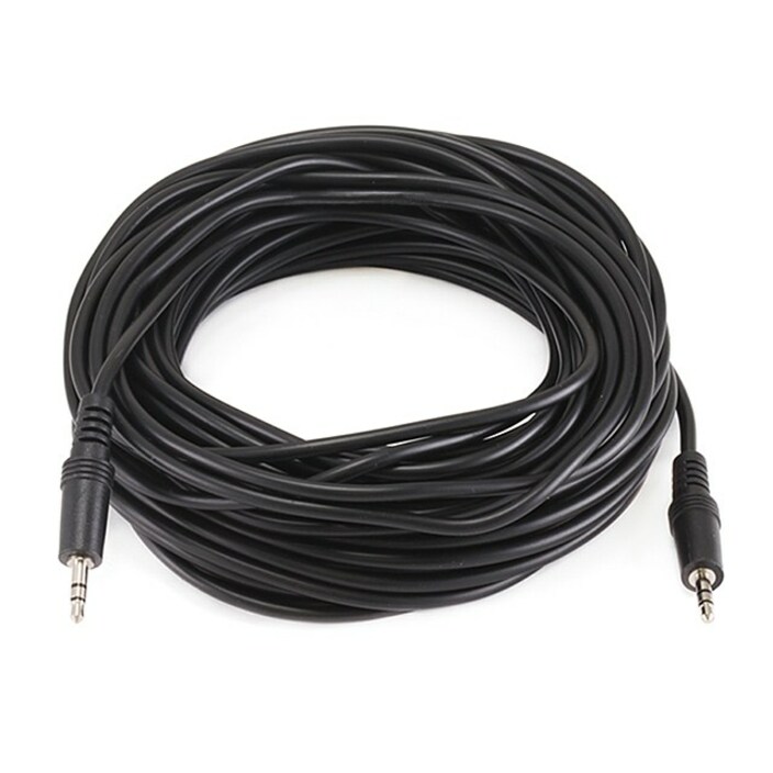 Monoprice 50ft 3.5mm Stereo Plug/Plug M/M Cable - Black