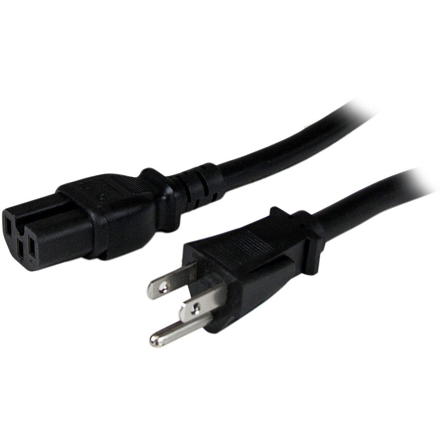 StarTech 4ft (1.2m) Heavy Duty Power Cord, NEMA 5-15P to C15, 15A 125V, 14AWG, Replacement AC Computer PC Power Supply Cable