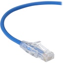 Black Box Slim-Net Cat.6a UTP Patch Network Cable - 4 ft Category 6a Network Cable for Patch Panel, Wallplate, Network Device - First End: 1 x RJ-45 Network - Male - Second End: 1 x RJ-45 Network - Male - 10 Gbit/s - Patch Cable - Gold Plated Contact - CM - 28 AWG - Blue