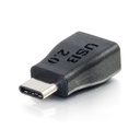 C2G USB 2.0 USB Type C to USB Micro B Adapter M/F - USB C to Phone Black - USB for Smartphone, Tablet - 60 MB/s - 1 Pack - Type C Male USB - Micro Type B Female USB - Black