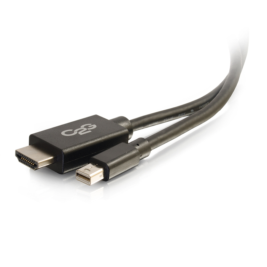 C2G 10ft Mini DisplayPort to HDMI Adapter Cable - Black - TAA - 10 ft HDMI/Mini DisplayPort A/V Cable for Projector, Monitor, HDTV, Tablet, Notebook - HDMI Digital Audio/Video - Mini DisplayPort Digital Audio/Video - Supports up to 1920 x 1080 - TAA Compliant