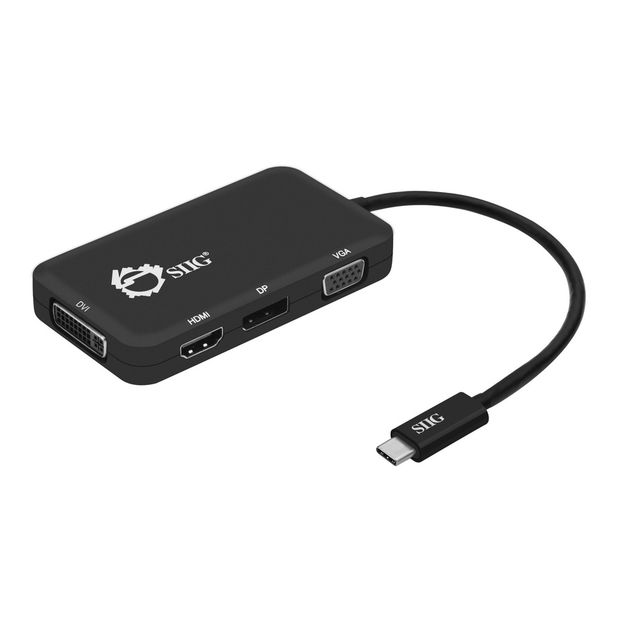 SIIG USB-C to 4-in-1 Multiport Video Adapter - DVI/VGA/DP/HDMI