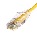 Unirise ClearFit Slim 28AWG Cat6A Patch Cable, Snagless, Yellow, 30ft