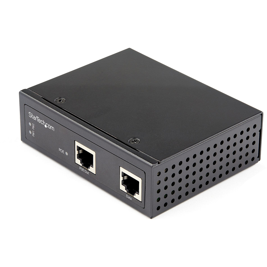 StarTech.com Industrial Gigabit PoE Injector - High Speed 90W 802.3bt PoE++ 52V-56VDC Ultra Power Over Ethernet/UPoE Injector -40C to +75C - High power industrial gigabit PoE injector 90W 1 Gbps Up to 90W max with IEEE 802.3bt Type 3/4 uPoE / Ultra power over Ethernet, MTBF 500k+hrs IP-30 housing, -40C to 75C - DIN/Wall mountable 52V-56VDC with redundant power inputs