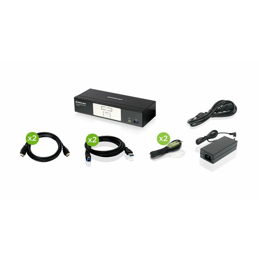 IOGEAR 2-Port 4K KVMP Switch with HDMI Connection, USB 3.0 Hub, and Audio (TAA)