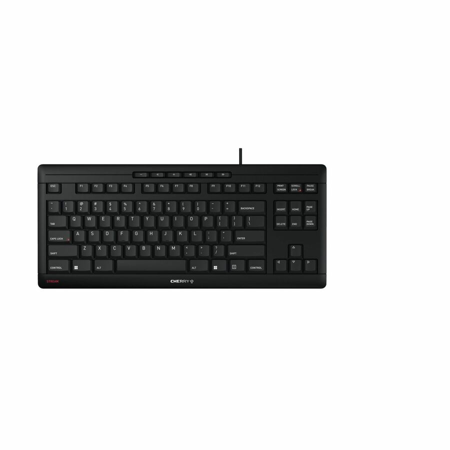 CHERRY STREAM TKL Wired Keyboard - Compact,Black,Quiet,Cap Lock & Scroll LED's
