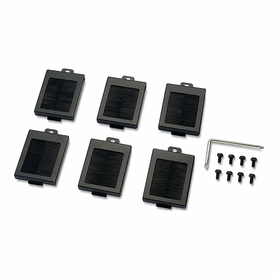 APC NetShelter Cable Management, Mounting Rail Brush Strips, Set of 6, for NetShelter SX 750 mm Wide, Black, 76 x 114 x 13 mm - 1 Each