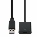 AddOn 8in USB A 3.0 (Male) to HDMI (Female) Black Adapter, 1080P 60Hz