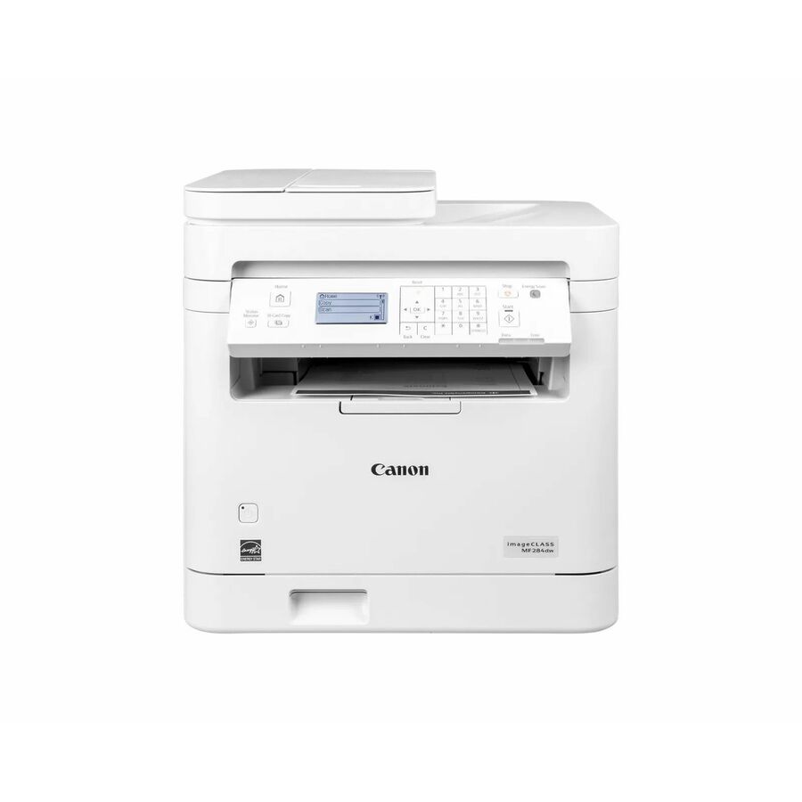 Canon imageCLASS MF284dw Wired & Wireless Laser Multifunction Printer - Monochrome - White - Copier/Printer/Scanner - 35 ppm Mono Print - 600 x 600 dpi Print - Automatic Duplex Print - 600 x 600 dpi Optical Scan - Fast Ethernet - Wireless LAN - Canon Printer Service, Apple AirPrint, Mopria Print Service - USB - For Plain Paper Print