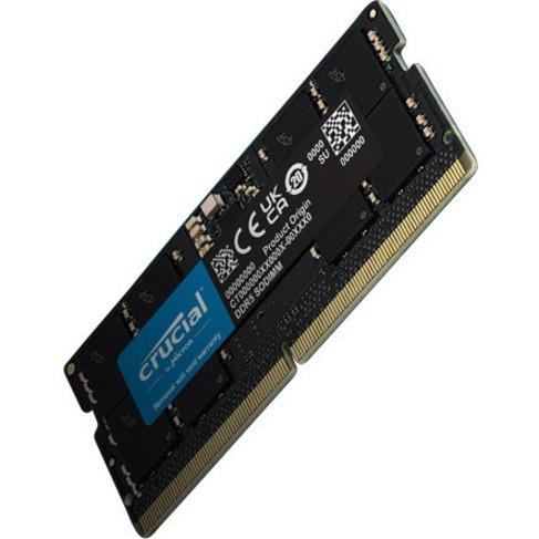 Micron 32GB DDR5 SDRAM Memory Module - For Notebook - 32 GB (1 x 32GB) - DDR5-4800/PC5-38400 DDR5 SDRAM - 4800 MHz Dual-rank Memory - CL40 - 1.10 V - Non-ECC - Unbuffered - 262-pin - SoDIMM - Lifetime Warranty