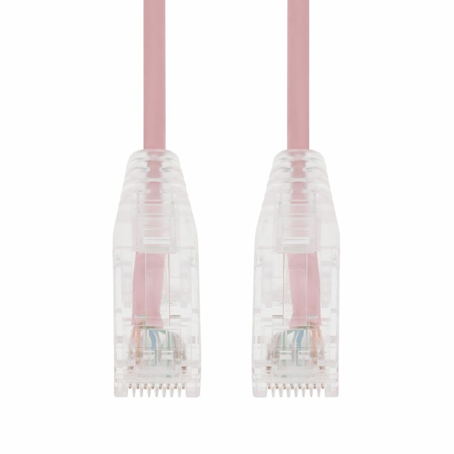 AddOn 3ft Pink CAT 6A Slim PVC Ethernet Cable Snagless Clear-Claw RJ-45 M/M