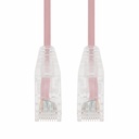AddOn 3ft Pink CAT 6A Slim PVC Ethernet Cable Snagless Clear-Claw RJ-45 M/M