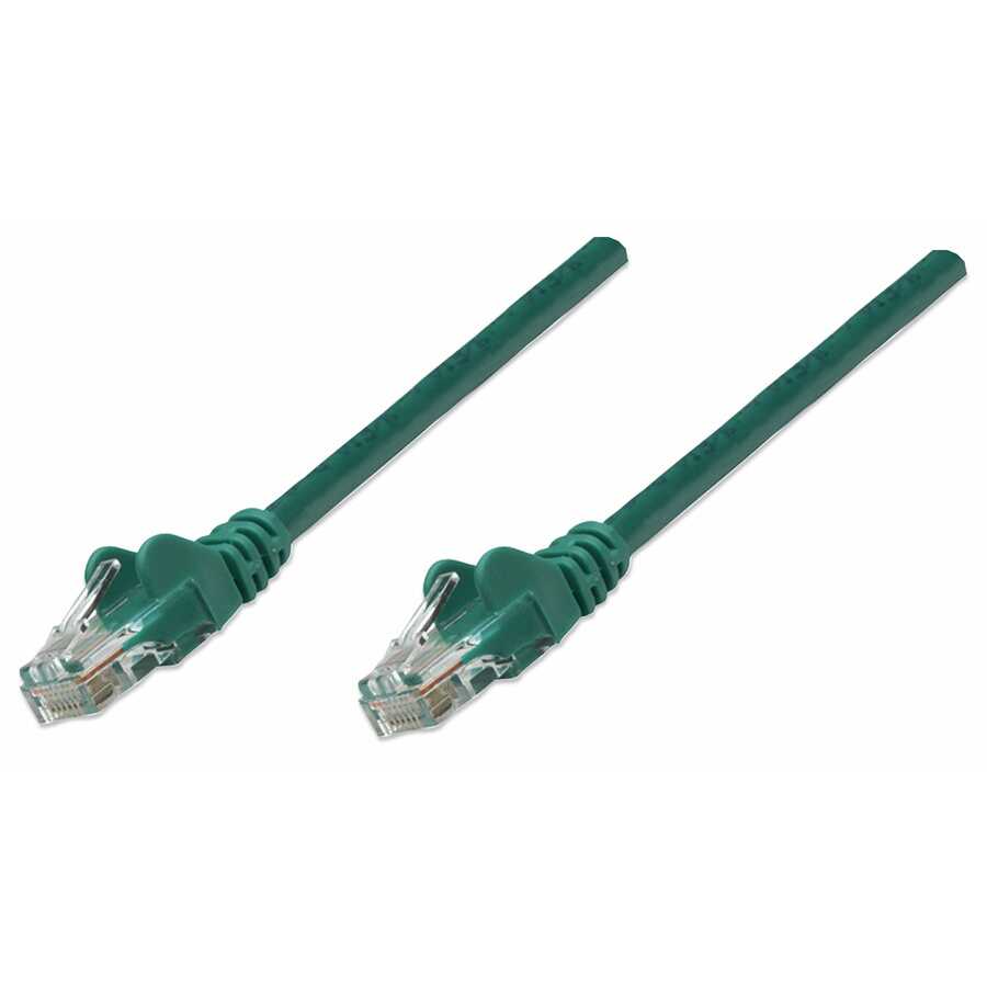 Intellinet Network Cable, Cat6, UTP - 2 ft Category 6 Network Cable for Network Device, Switch, Modem, Router, Patch Panel - First End: 1 x RJ-45 Network - Male - Second End: 1 x RJ-45 Network - Male - 1 Gbit/s - Patch Cable - Gold Plated Contact - Green