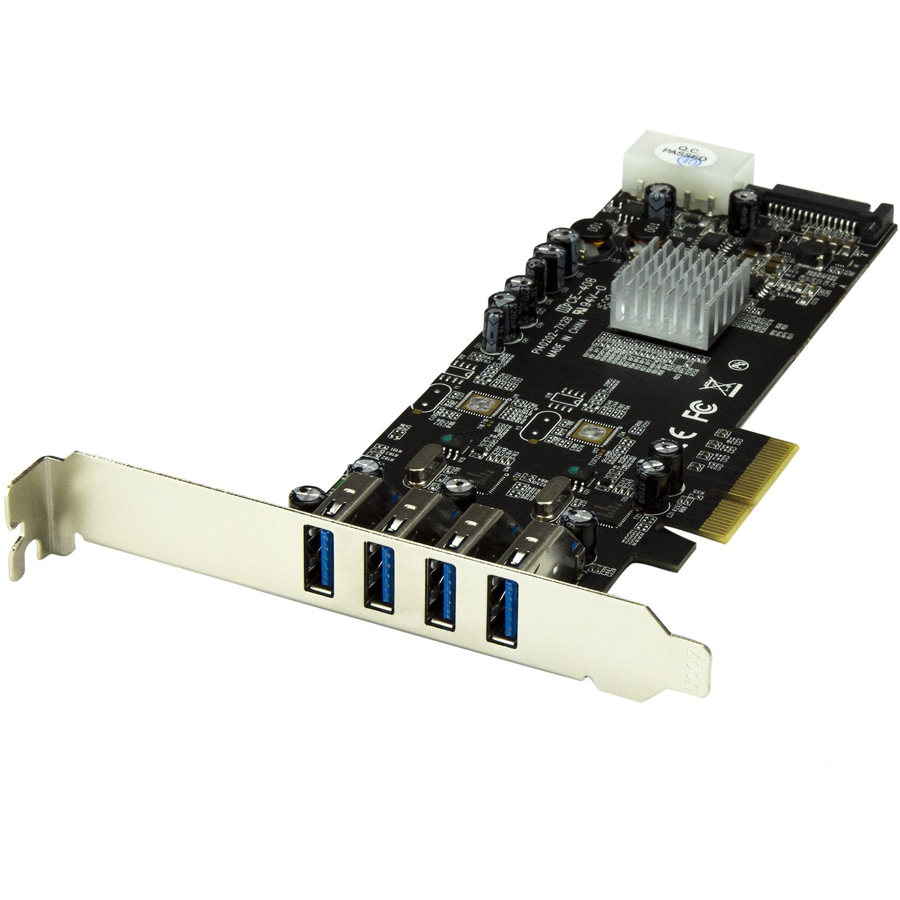 StarTech 4 Port PCI Express (PCIe) SuperSpeed USB 3.0 Card Adapter w/ 2 Dedicated 5Gbps Channels - UASP - SATA / LP4 Power