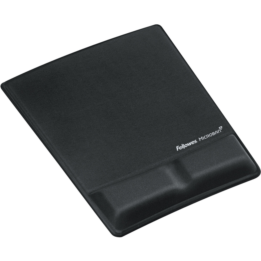 Fellowes® MICROBAN® Memory Form Mouse Pad with Wrist Support - Black (9181201)