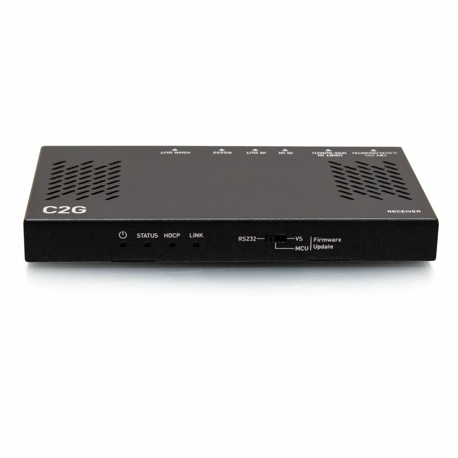 C2G HDMI Ultra-SlimHDBaseT + RS232 And IR Over Cat Extender Box Receiver - 4K 60Hz - 1 Output Device - 230 ft Range - 1 x Network (RJ-45) - 1 x HDMI Out - 1 - 1 - 4K - 3840 x 2160 - Twisted Pair - Category 7 - Media Player, TV, Commercial - Yes