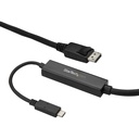StarTech 9.8ft/3m USB C to DisplayPort 1.2 Cable 4K 60Hz - USB Type-C to DP Video Adapter Monitor Cable HBR2 - TB3 Compatible - Black