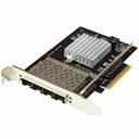 StarTech Quad Port 10G SFP+ Network Card - Intel XL710 Open SFP+ Converged Adapter - PCIe 10 Gigabit Fiber Optic Server NIC - 10GbE