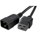 StarTech 3ft (1m) Power Extension Cord, IEC C19 to C20, 13A 250V, 16AWG, Black, Outlet Extension Cable for Network Equipment
